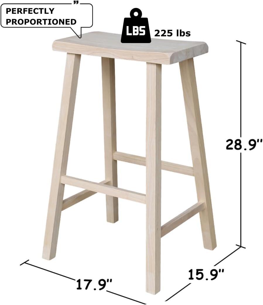 International Concepts Wood Saddle Seat Stool - 29" Seat Height - Unfinished