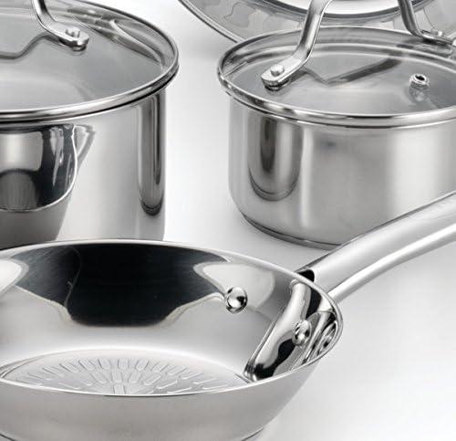 Stainless Steel 12-Piece Cookware Set with Glass Lids