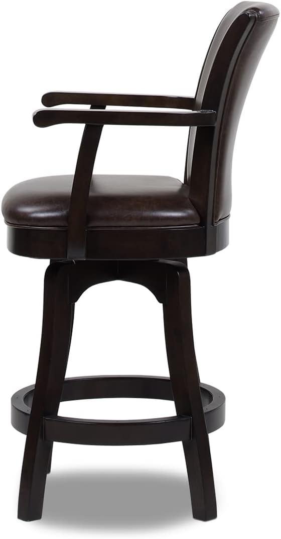 Williams 27" Swivel Counter Height Bar Stool Vintage Brown Faux Leather