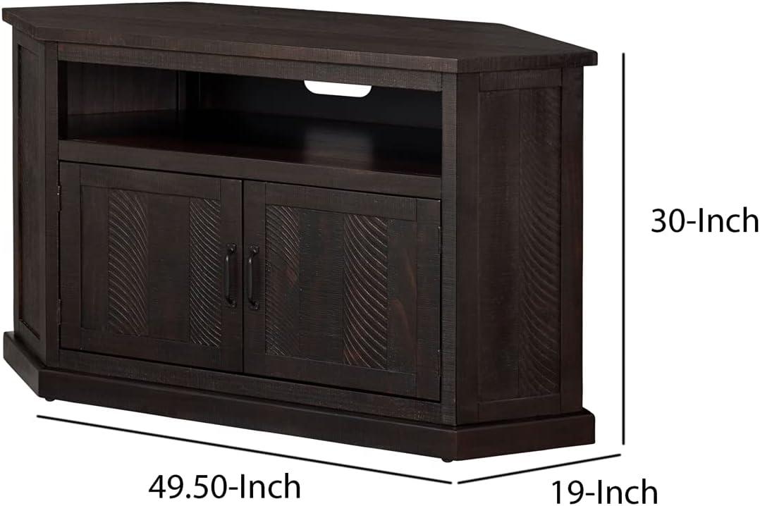Martin Svensson Home Rustic Corner TV Stand for TVs up to 55", Espresso