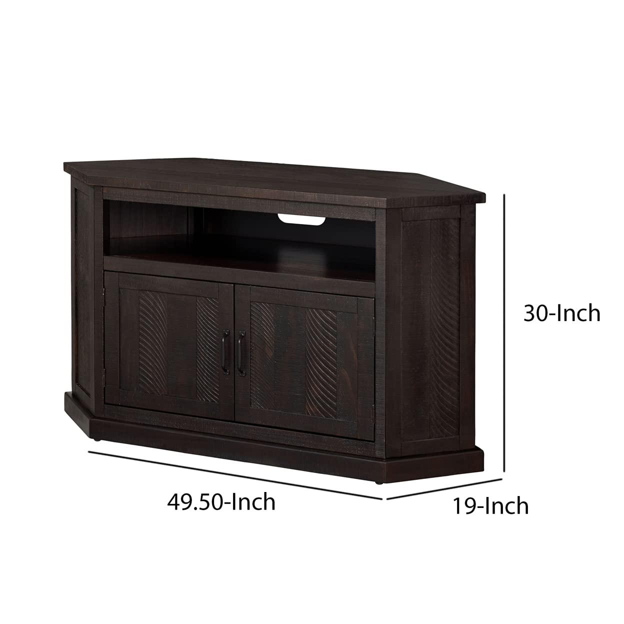 Martin Svensson Home Rustic Corner TV Stand for TVs up to 55", Espresso