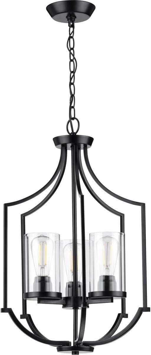 Progress Lighting, Lassiter Collection, 3-Light Foyer, Brushed Nickel, Clear Glass Shades