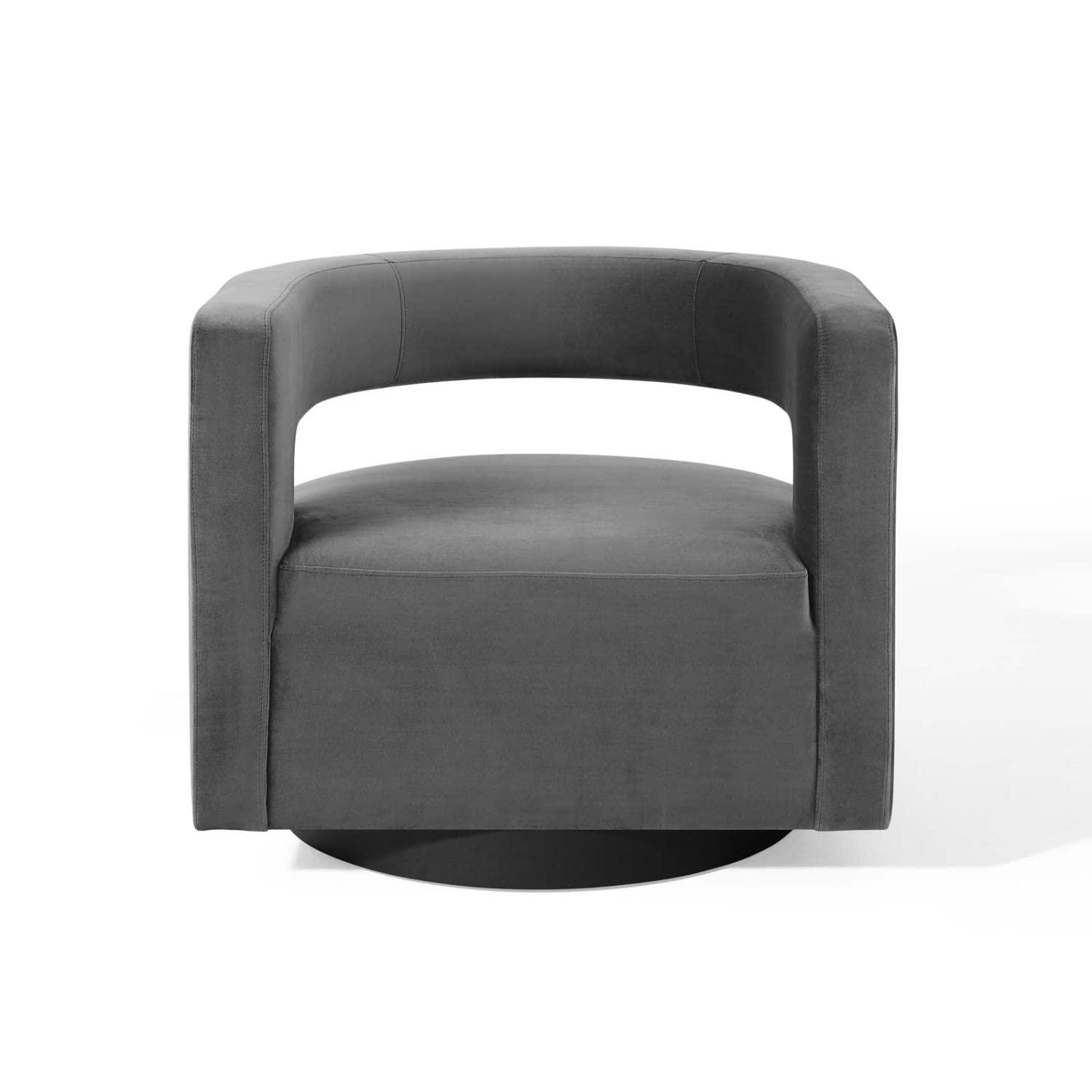 Modway Spin Cutaway Performance Velvet Swivel Armchair