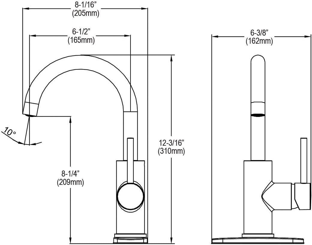 Elkay Avado Chrome Single Hole Bar Faucet with Pull-out Spray