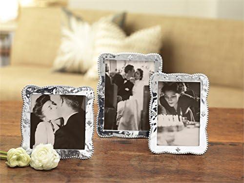 Sueno Silver Metal Beaded Picture Frame