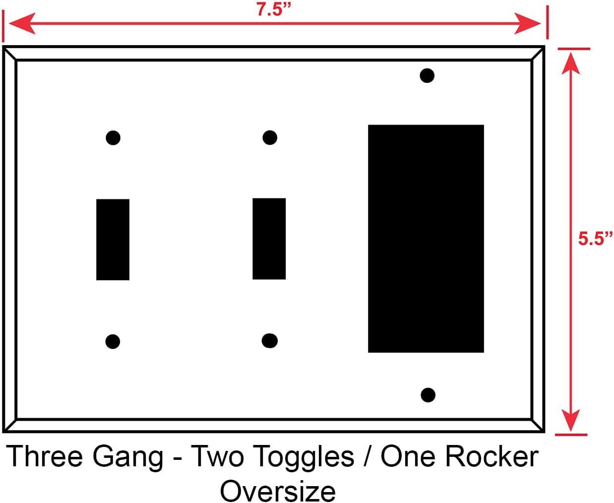 Oversized White Painted Stainless Steel 3 Gang Combo Wall Plate