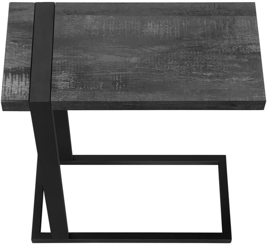 Monarch Accent Table, C-shaped, End, Side, Snack, Living Room, Bedroom, Black Laminate