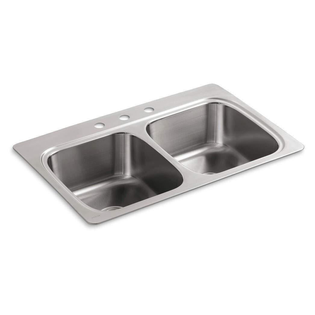 Verse Top-Mount Double-Equal Bowl Kitchen Sink with Single Faucet Hole