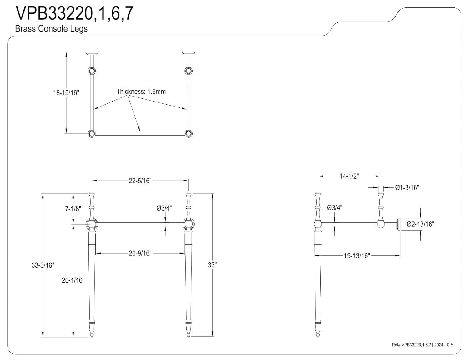 Kingston Brass Kingston Brass Edwardian Brass Console Sink Legs