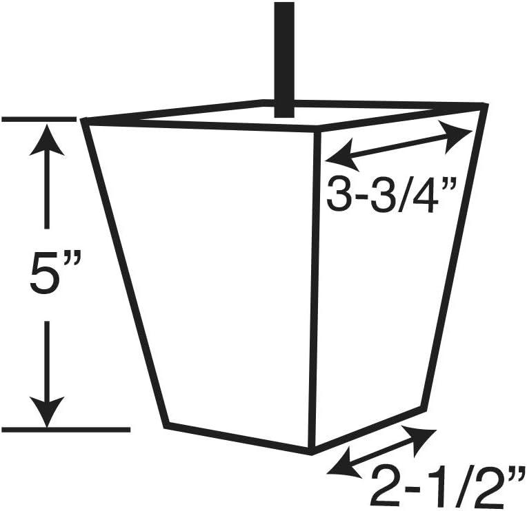 5 in. x 3-3/4 in. Stained Cherry Solid Hardwood Square Bun Foot | 4 Pack with 4 Free Insert Nuts and Drill Bit