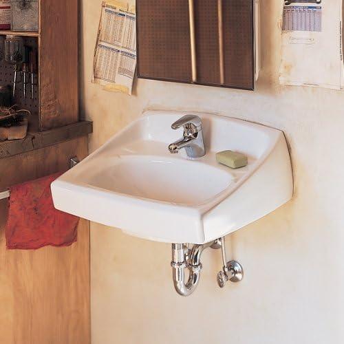 Lucerne White Ceramic Wall-Mount Bathroom Sink with Overflow