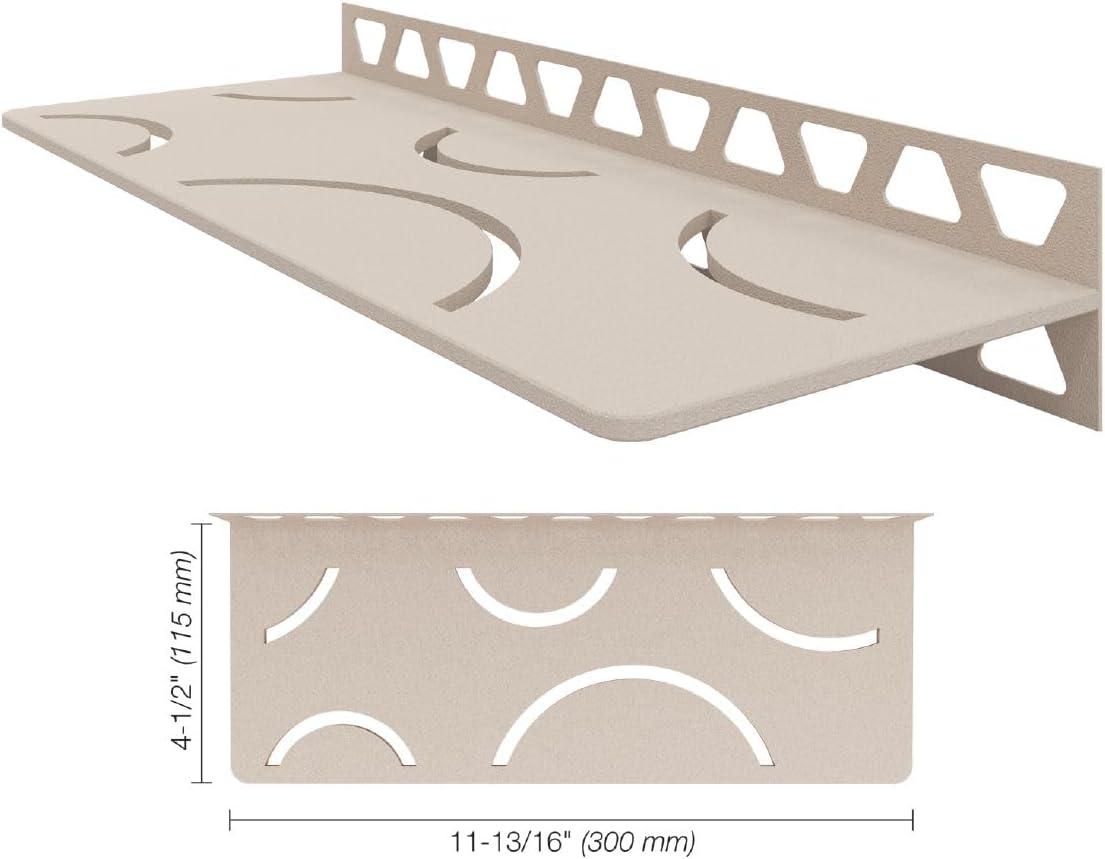Schluter Rectangular Shelf for Tiled Walls - 4mm Thick, Curve Design, Aluminum Material, Cream Finish - SWS1D6TSC