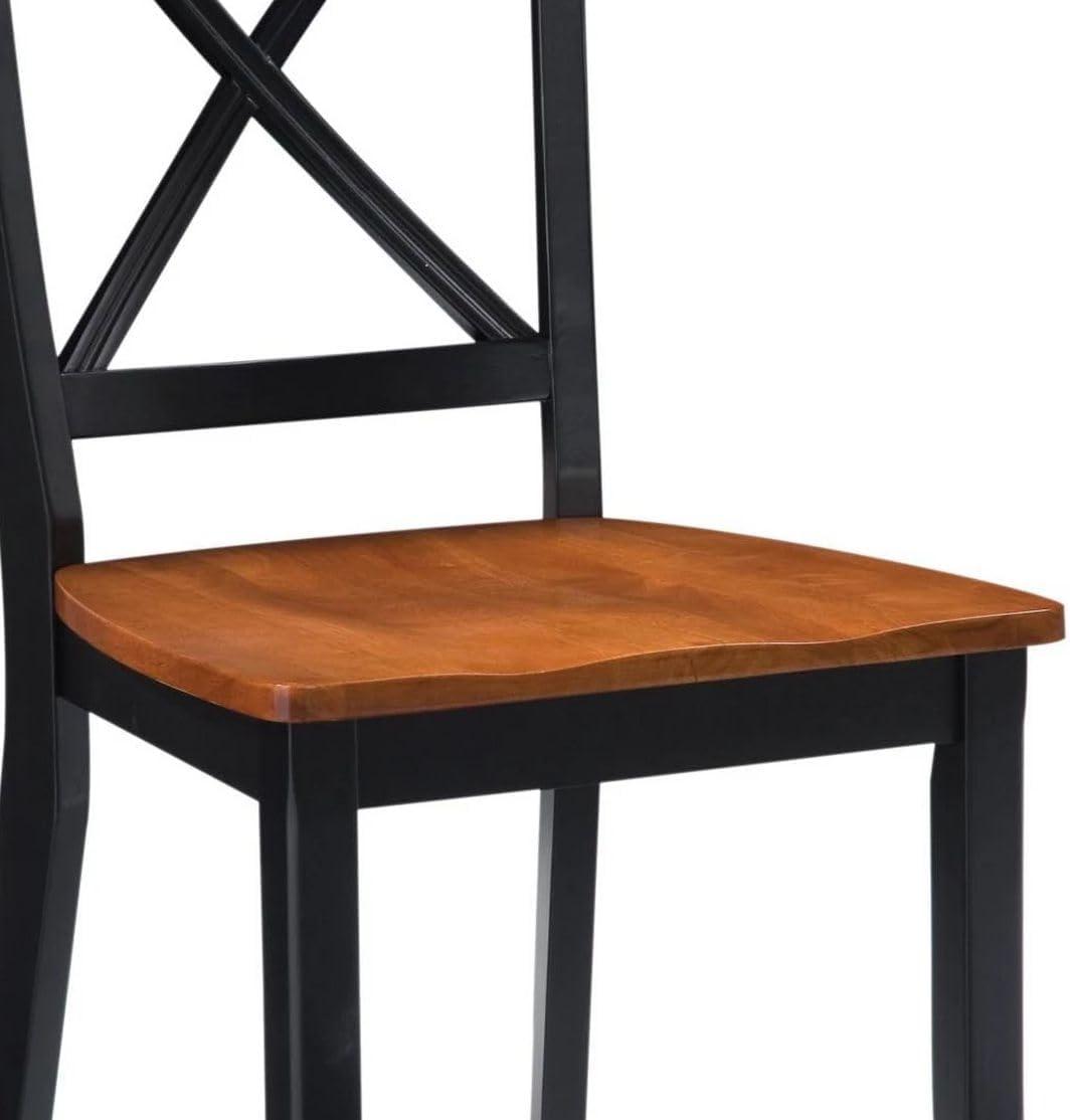 Homestyles Dining Chair in Black and Cottage Oak (Set of 2)