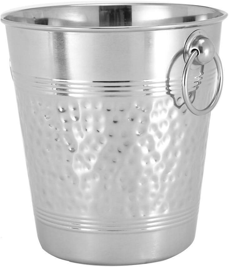5-Quart Hammered Silver Stainless Steel Champagne Bucket