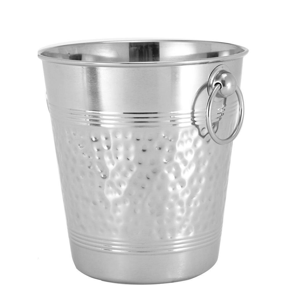 5-Quart Hammered Silver Stainless Steel Champagne Bucket