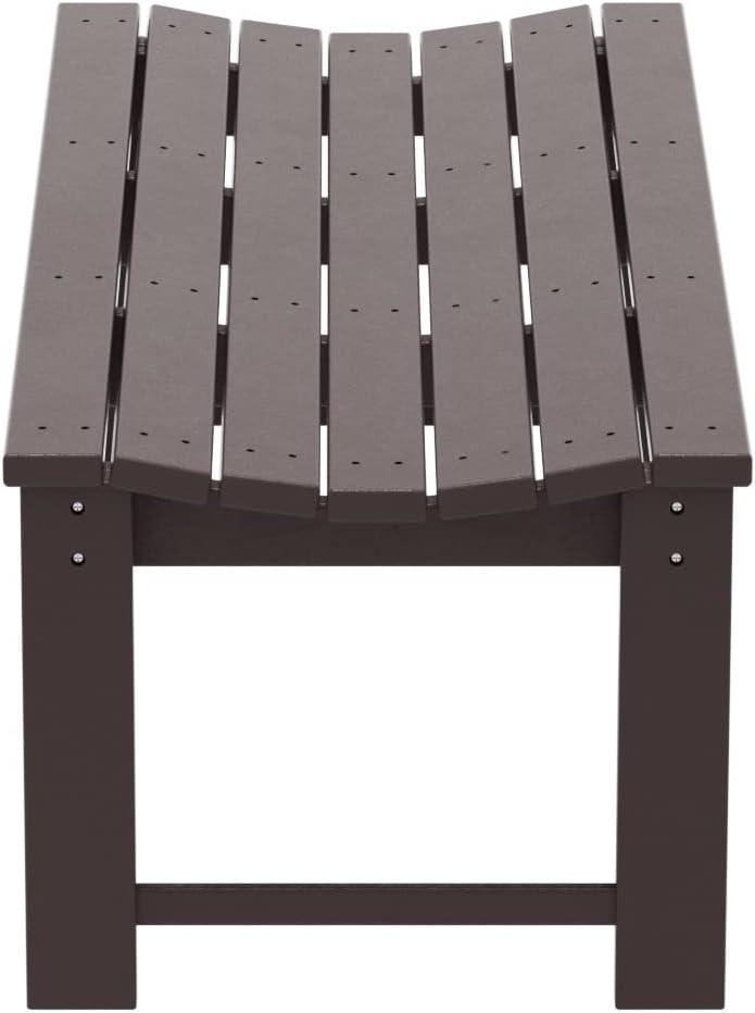 Westin Outdoors Malibu WO 48" Length Backless Poly Wood Outdoor/Garden Bench, Dark Brown