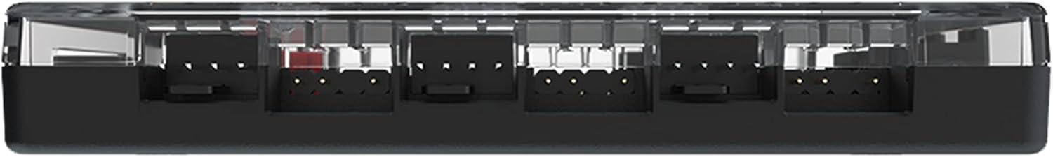 ARGB and PWM Fan HUB,6 Ports for Addressable RGB Lighting,1 to 6 Multi Way Magnetic backplane Splitter 5V/3PIN Case Fan Hub Adapter