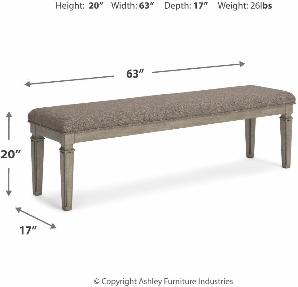 Signature Design by Ashley Traditional Lexorne 63" Dining Bench  Gray