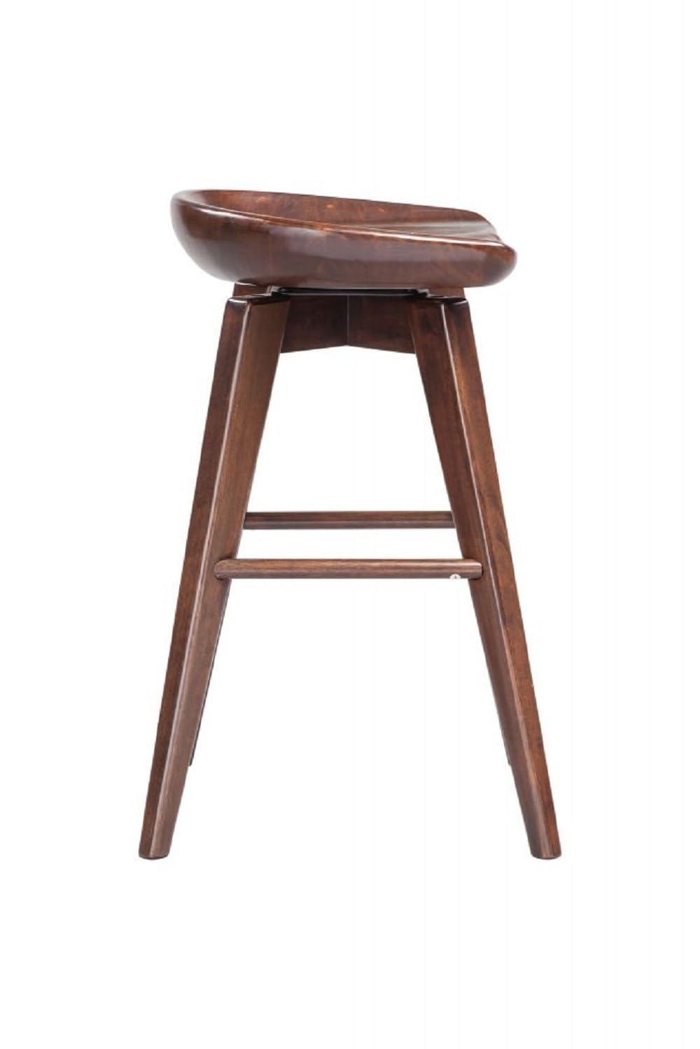 24" Bali Swivel Counter Height Barstool: Wood Frame, Backless - Boraam