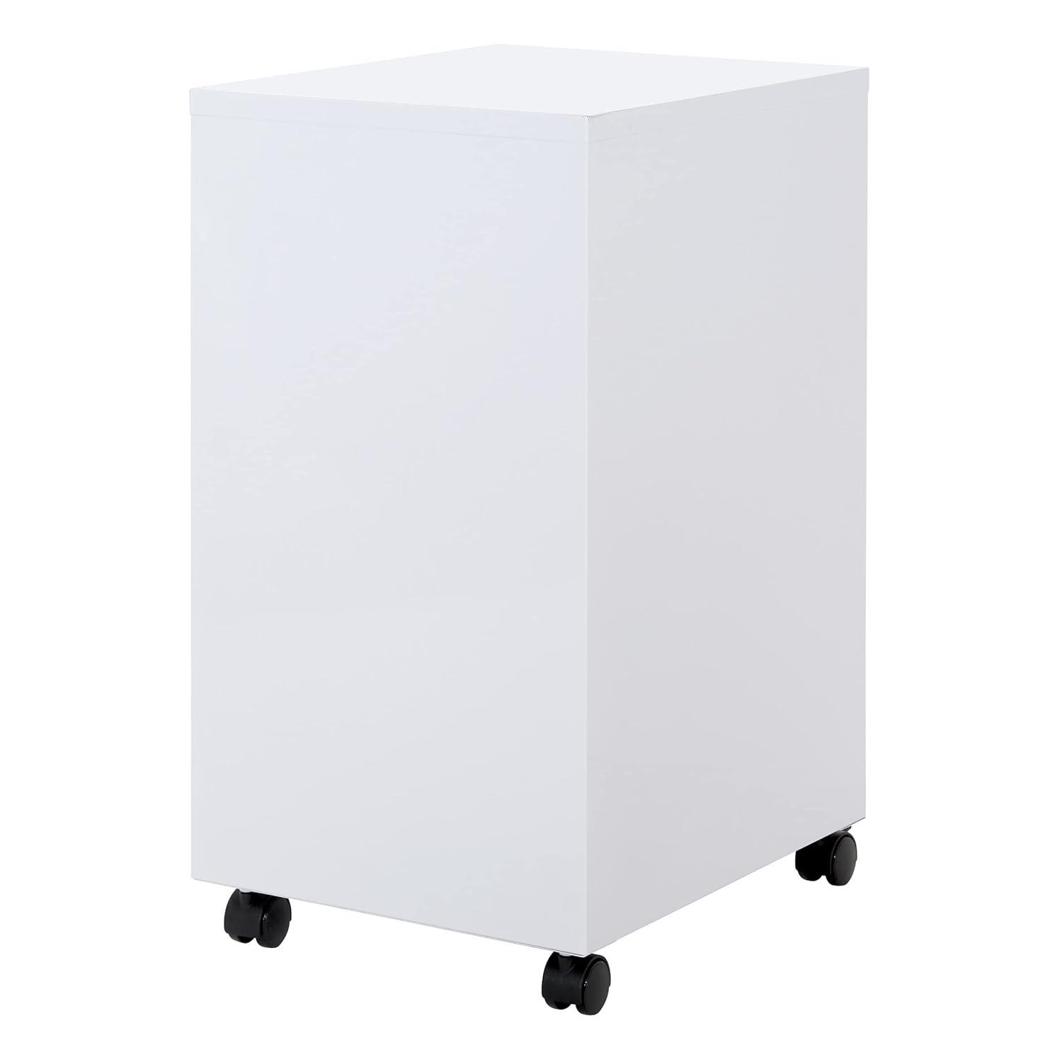 OSP Home Furnishings 2-Drawer Mobile Locking Metal File Cabinet, White
