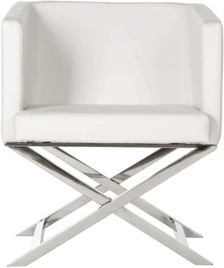 Celine Chair - FOX2033 - White/Chrome - Safavieh