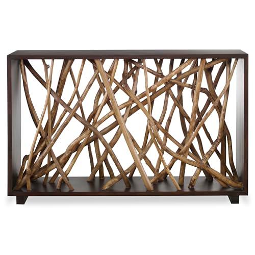 Teak and Mahogany Modern Hallway Console Table