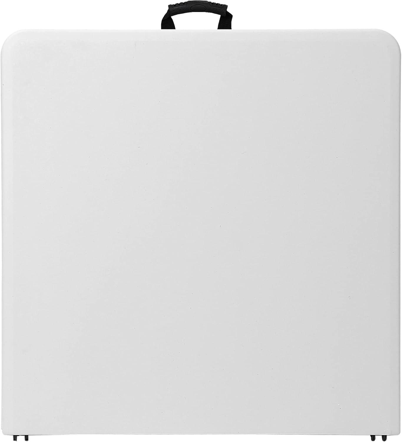 ZENY 4ft Portable Folding Table Plastic Indoor Outdoor Picnic Party Camp Dining Table with Handle, White