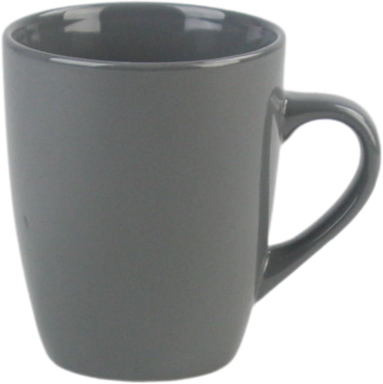 Gray Ceramic 13 oz Microwave Safe Coffee Mug Set