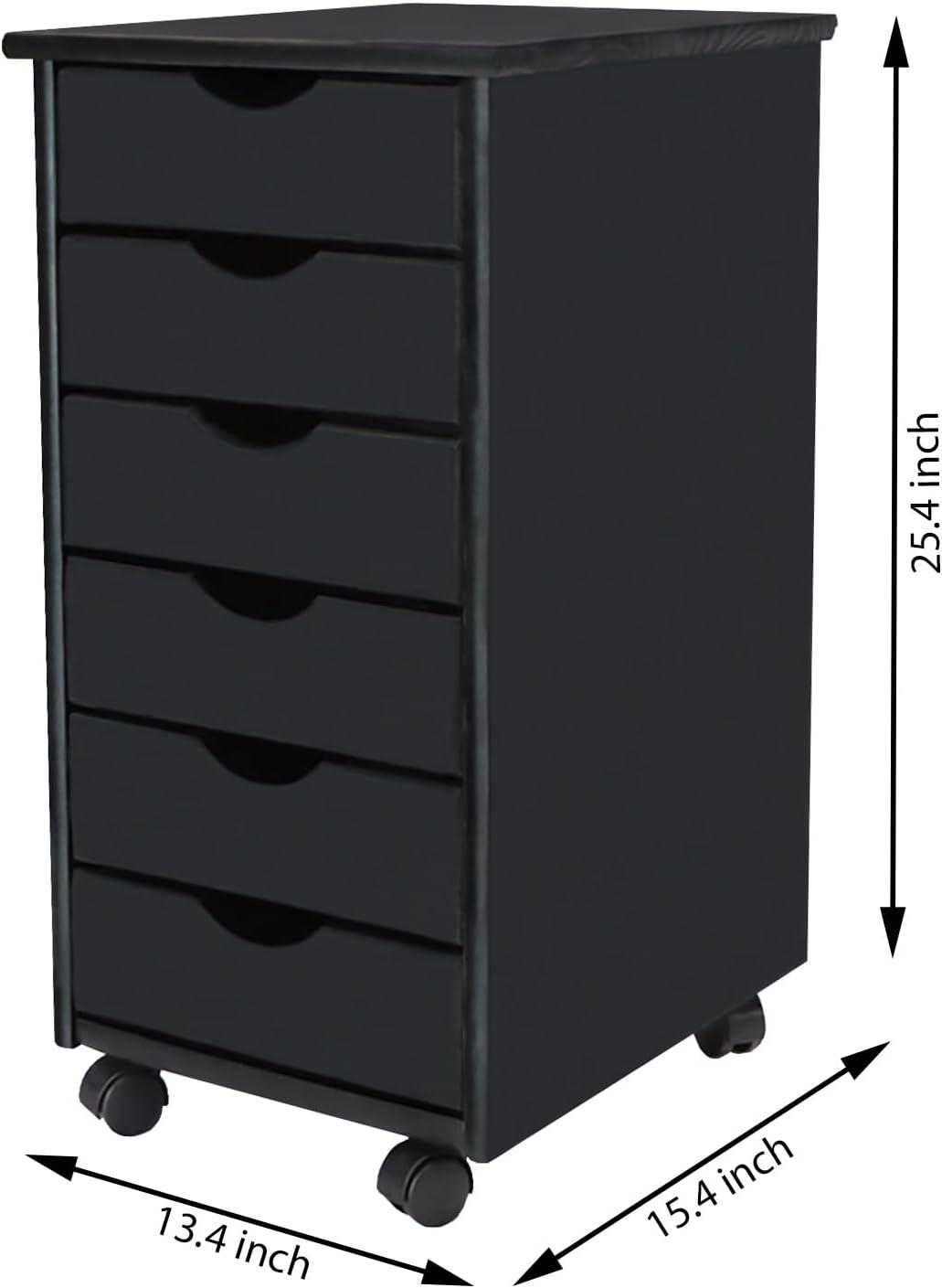 Adeptus Original Roll Cart, Solid Wood, 6+2 Drawer Narrow Roll Cart, Med Pine