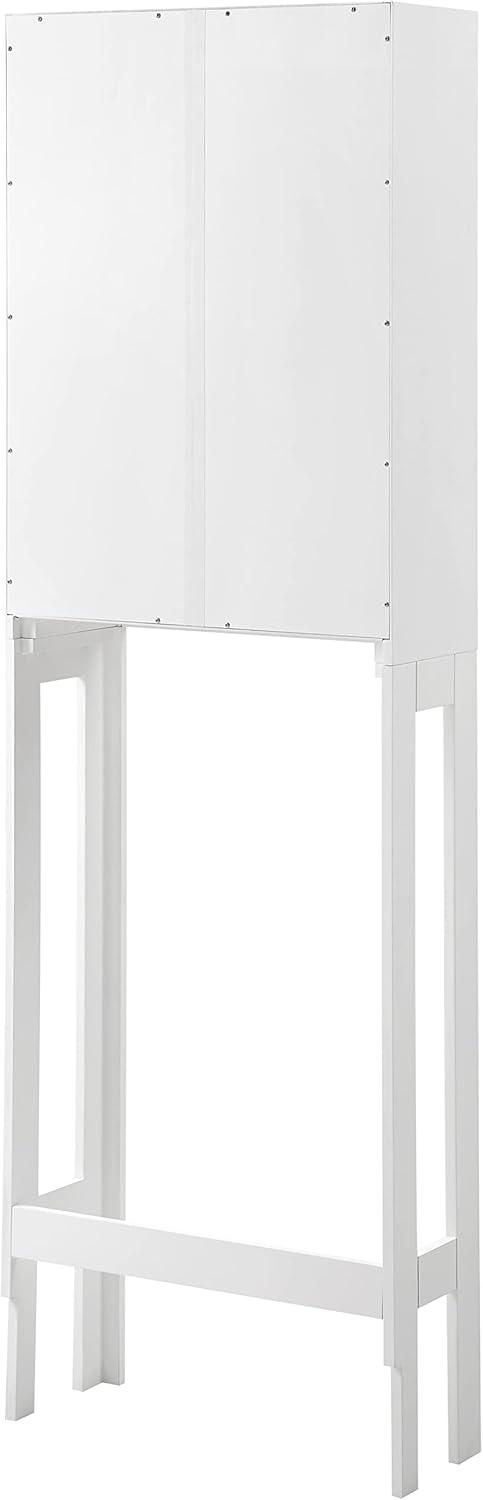 Sleek White Adjustable Over-the-Toilet Storage Cabinet