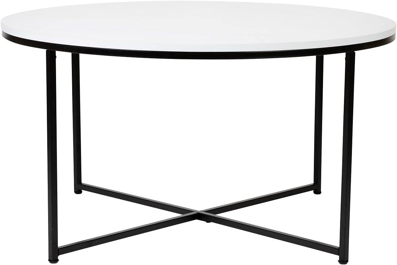 Flash Furniture Hampstead Collection Coffee Table - Modern Laminate Accent Table with Crisscross Frame