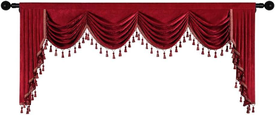 Gold Chenille Waterfall Valance with Rod Pocket