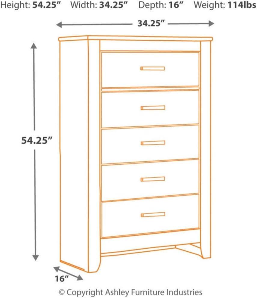 Charcoal Gray 5-Drawer Industrial Chest with Pewter Pulls