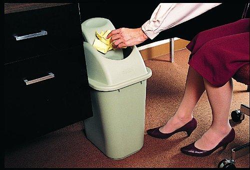 Rubbermaid Commercial Products 28QT/7 GAL Wastebasket Trash Container, for Home/Office/Under Desk, Beige (FG295600BEIG)