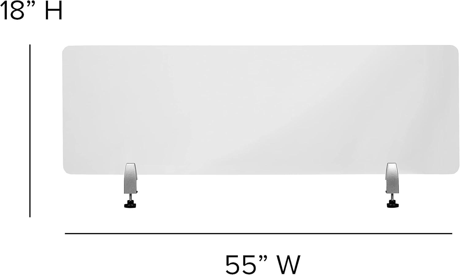 Cadia Clear Acrylic Desk Partition (Installation Hardware Included)