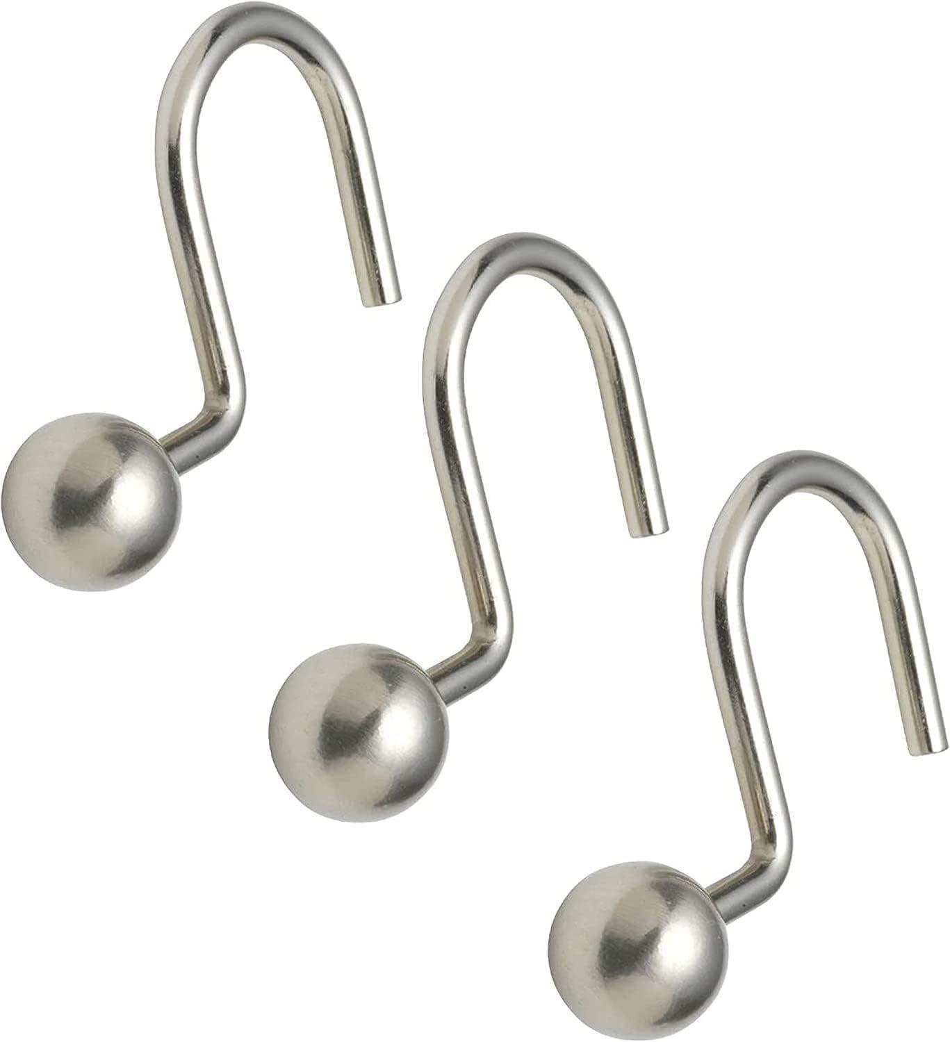 Nickel Ball Metal Shower Curtain Hooks