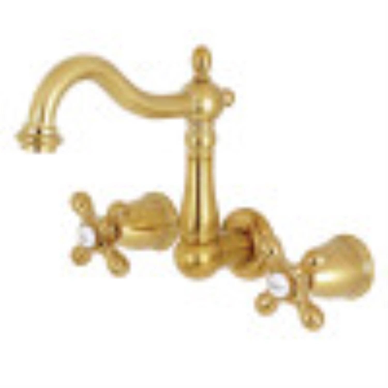 Kingston Brass Heritage Two-Handle 3-Hole Wall Mount Bathroom Faucet