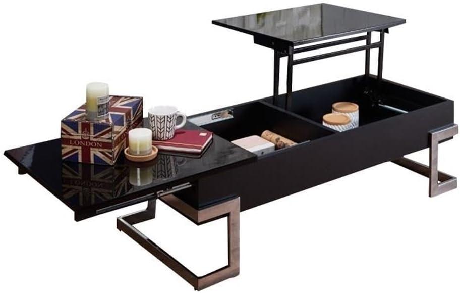 ACME Calnan Rectangular Lift Top Coffee Table in Black and Chrome