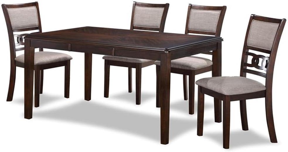 New Classic Gia 60" 5-Piece Rectangular Wood Dining Set with 4 Chairs in Cherry