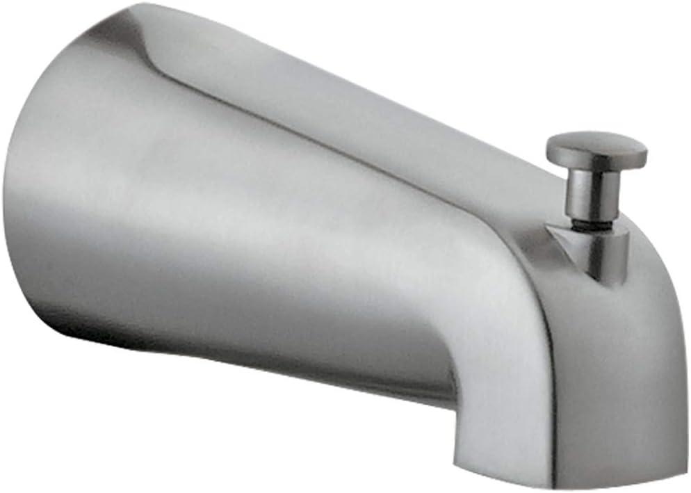 Satin Nickel Wall Mounted Tub Spout with Diverter