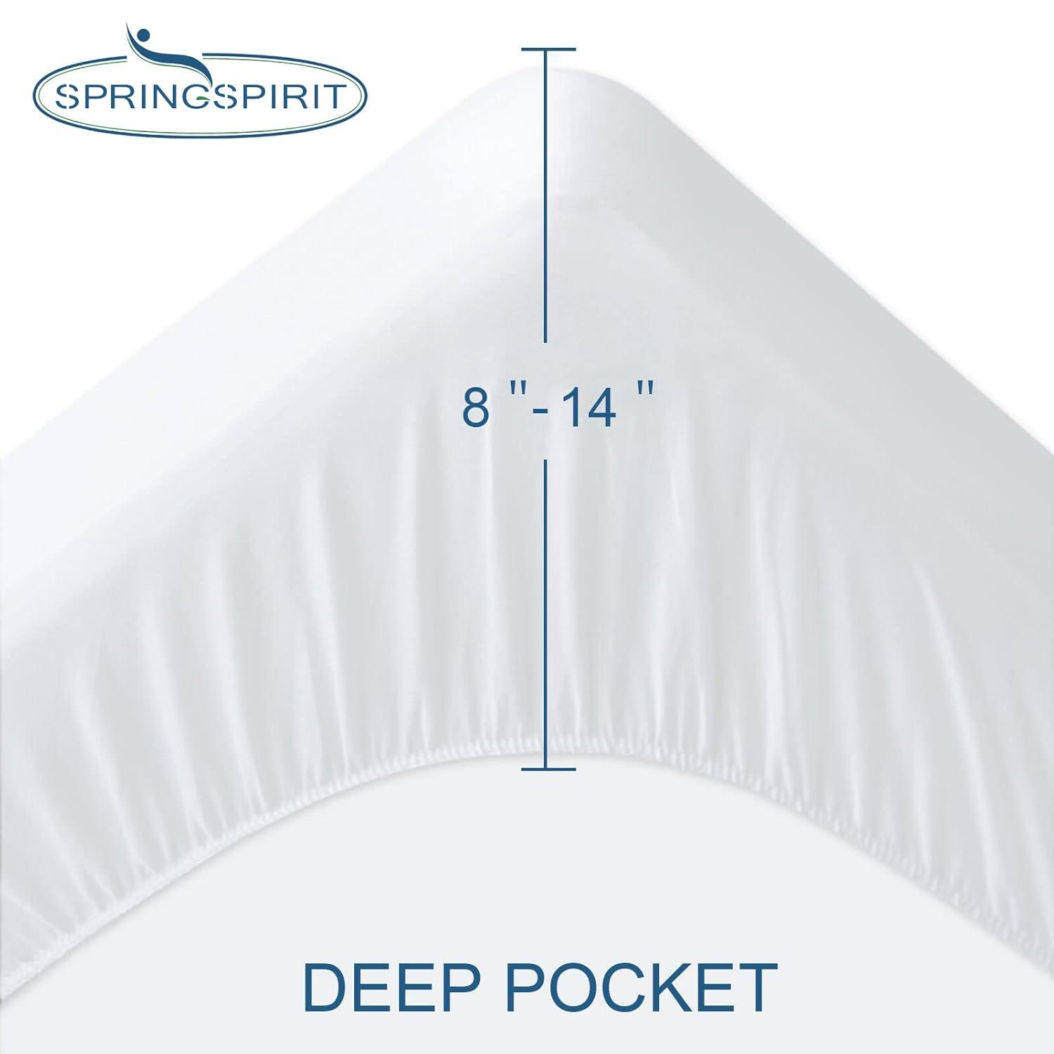 SPRINGSPIRIT Terry Mattress Protector Cover Waterproof