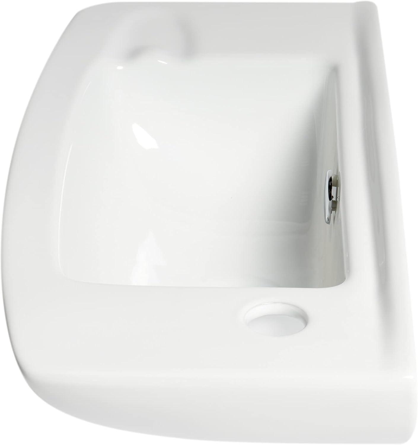 Alfi Brand 9.88'' White No Rectangular Bathroom Sink with Overflow