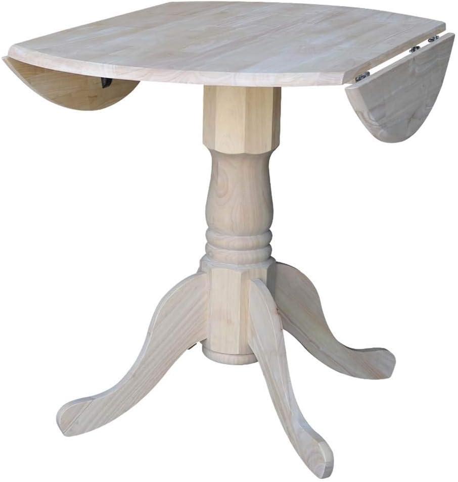 International Concepts 42" Round Dual Drop Leaf Pedestal Table-Size:36"