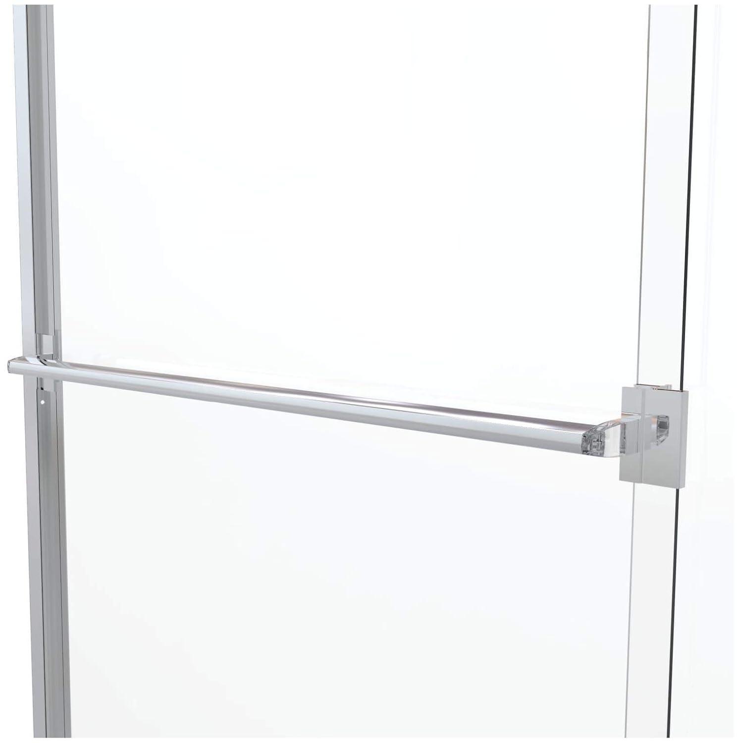 Classic Chrome Semi-Frameless Sliding Shower Door with Clear Glass