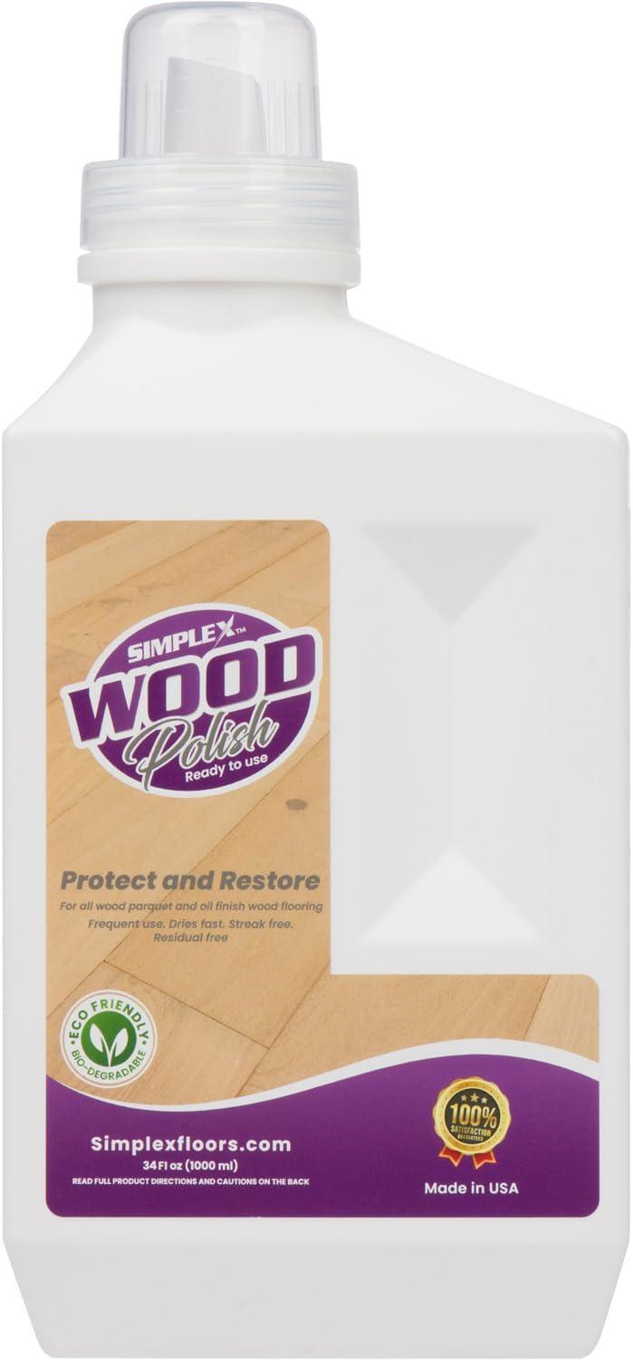 Simplex Wood Polish Solution for Hardwood and Parquet Floors, 34 fl.oz