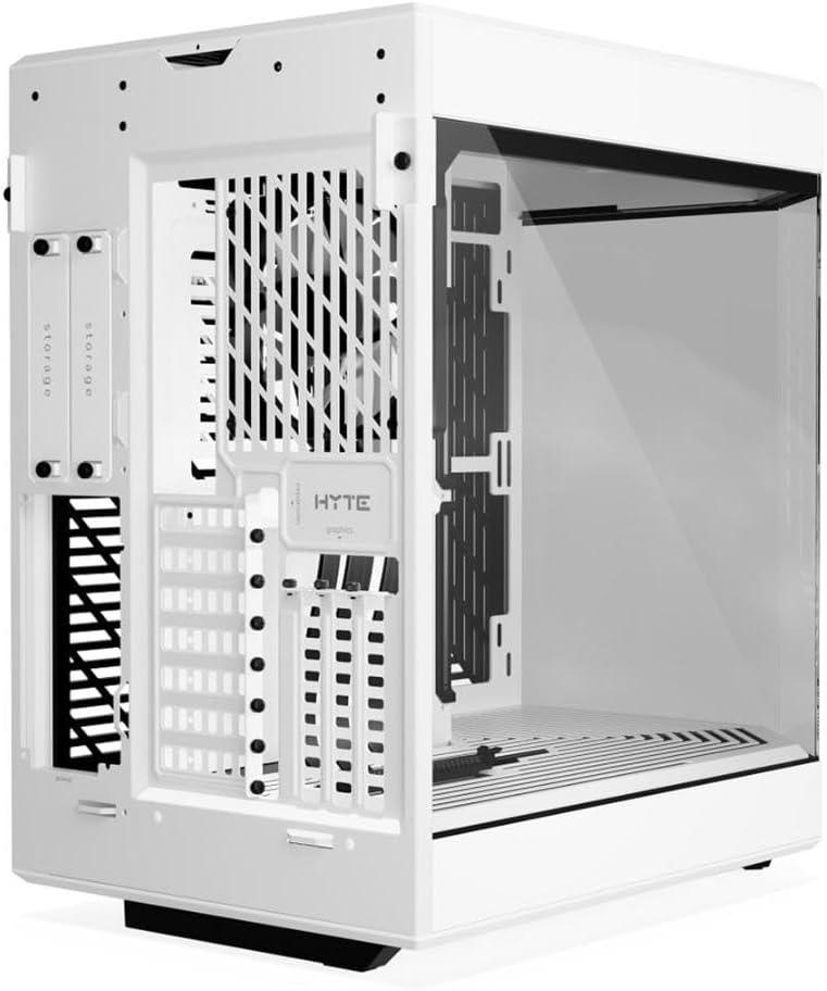 HYTE Y60 Modern Aesthetic Dual Chamber Panoramic Tempered Glass Mid-Tower ATX Computer Gaming Case with PCIe 4.0 Riser Cable Included, Snow White