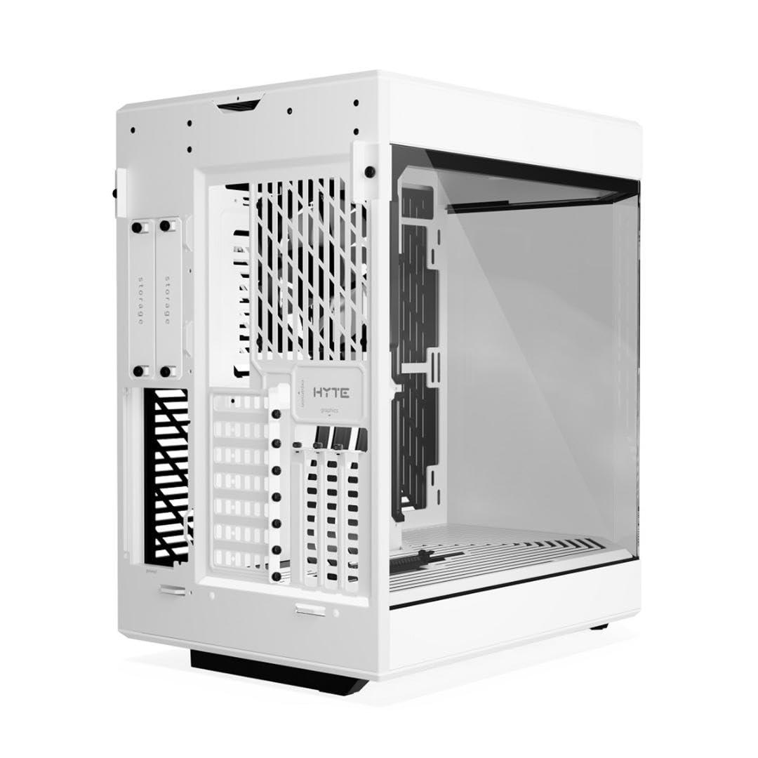 HYTE Y60 Modern Aesthetic Dual Chamber Panoramic Tempered Glass Mid-Tower ATX Computer Gaming Case with PCIe 4.0 Riser Cable Included, Snow White