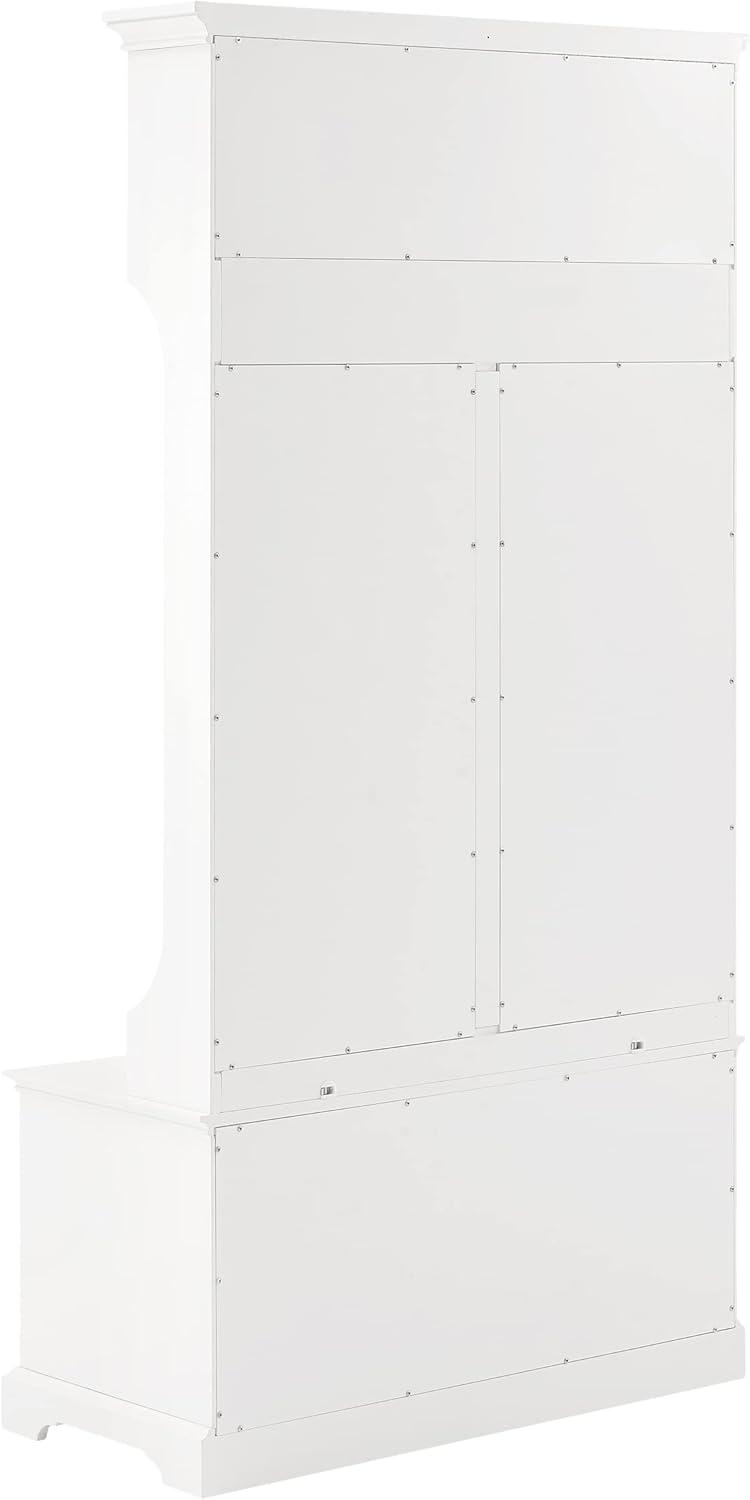 Sarah Hall Tree White - Crosley: Entryway Organizer with Shelving, Coat Hooks, Shoe Cabinet