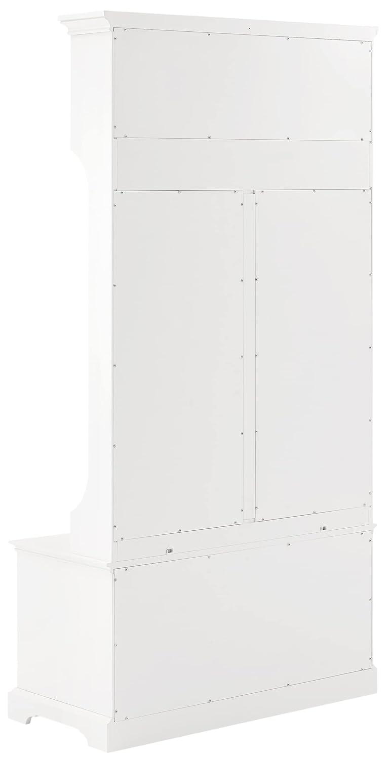 Sarah Hall Tree White - Crosley: Entryway Organizer with Shelving, Coat Hooks, Shoe Cabinet