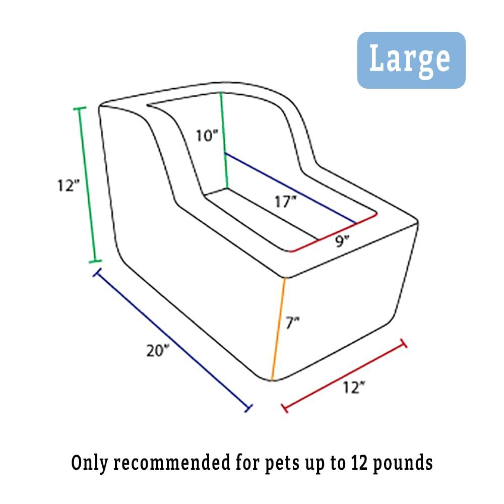 Snoozer Large High Back Console Dog Car Seat Travel Dog Bed Carrier for Dogs up to 12lbs, Provides Safe Pet Travel with Dog Car Seat Belt Harness Strap, Removable Machine Washable Merlin Linen Cover